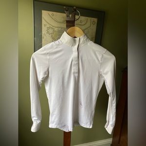 ESSEX CLASSICS Girls’ Purple Bits design, fancy stitch show shirt